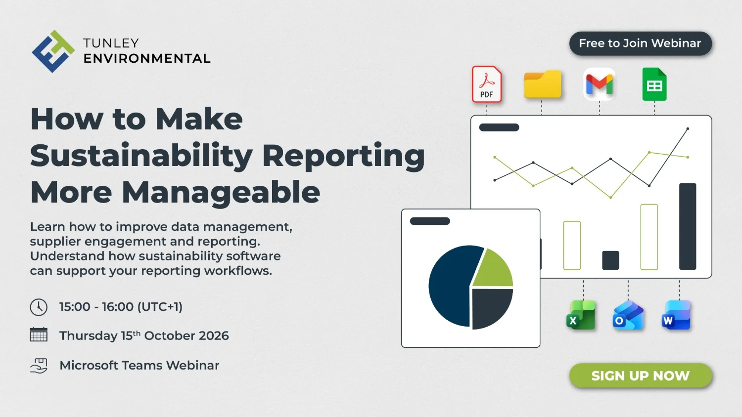 Tunley Environmental Announces Free Webinar on Making Sustainability Reporting More Manageable