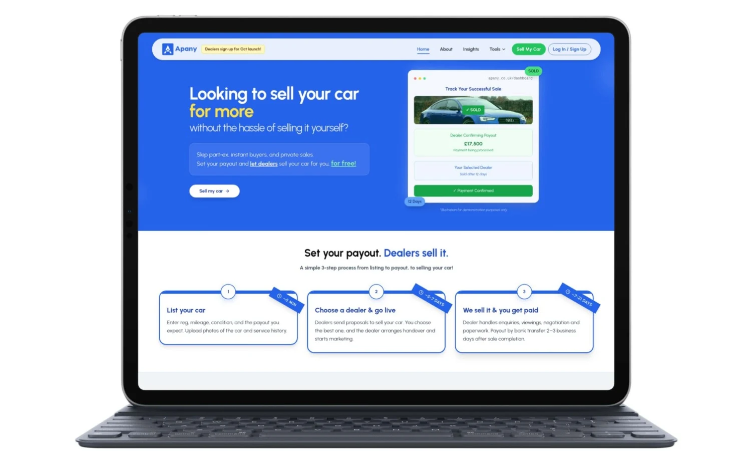 Apany opens dealer sign ups for a UK sale or return marketplace as sellers begin listing in October