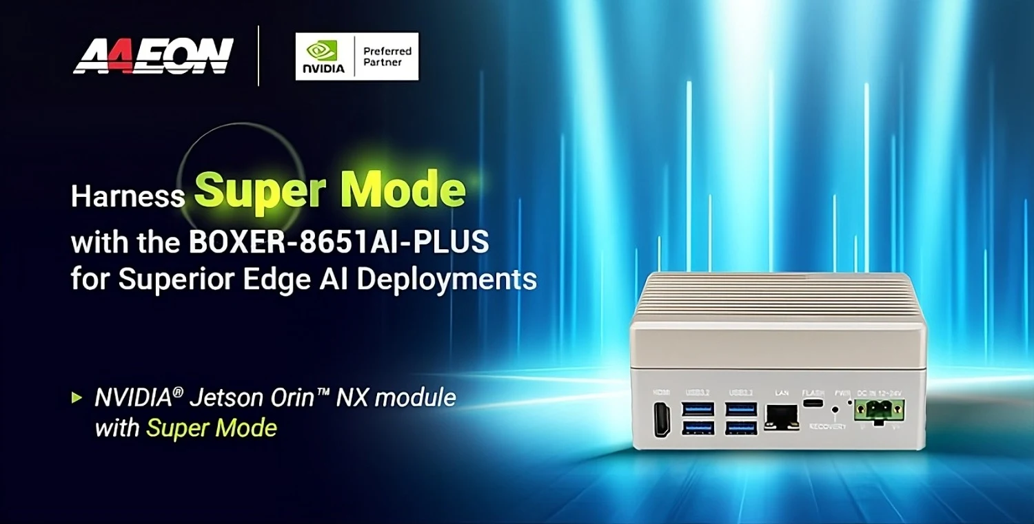 AAEON Introduces BOXER-8651AI-PLUS, an NVIDIA Jetson Orin NX-Accelerated AI System with an Integrated Software Security Framework