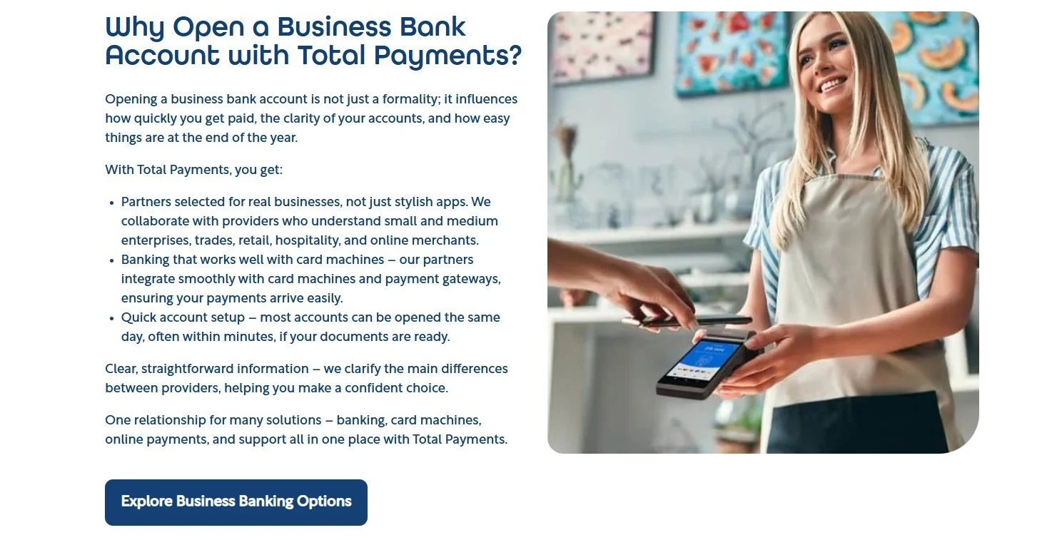 Total Payments moves into business banking to help SMEs