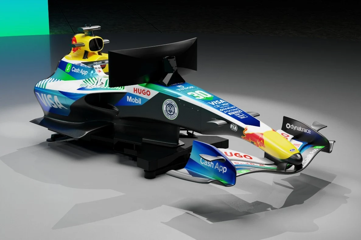 F1® Authentics Reveals Visa Cash App Racing Bulls Simulator Featuring the Special Barcelona-Catalunya GP Football Livery