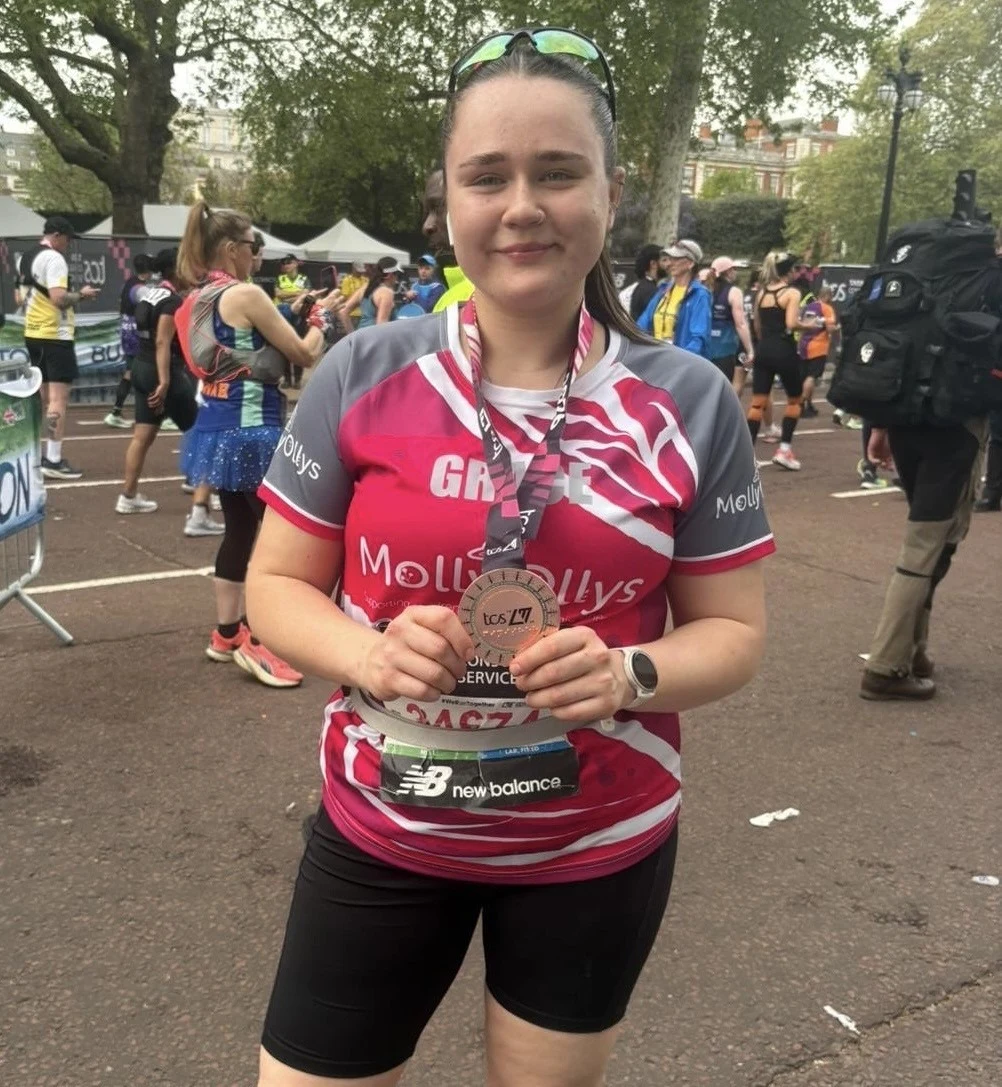 Teenager completes first London Marathon exactly four years to the day of her cancer diagnosis