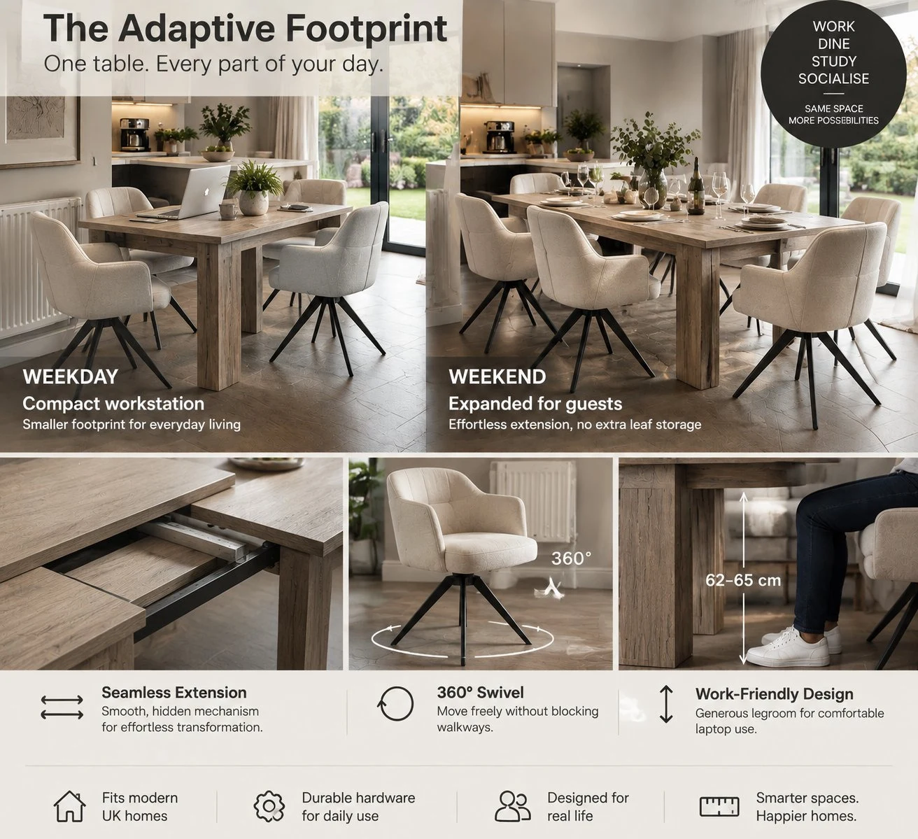 Rise of the “Adaptive Footprint” in the UK as Hybrid Working Redefines Dining Furniture