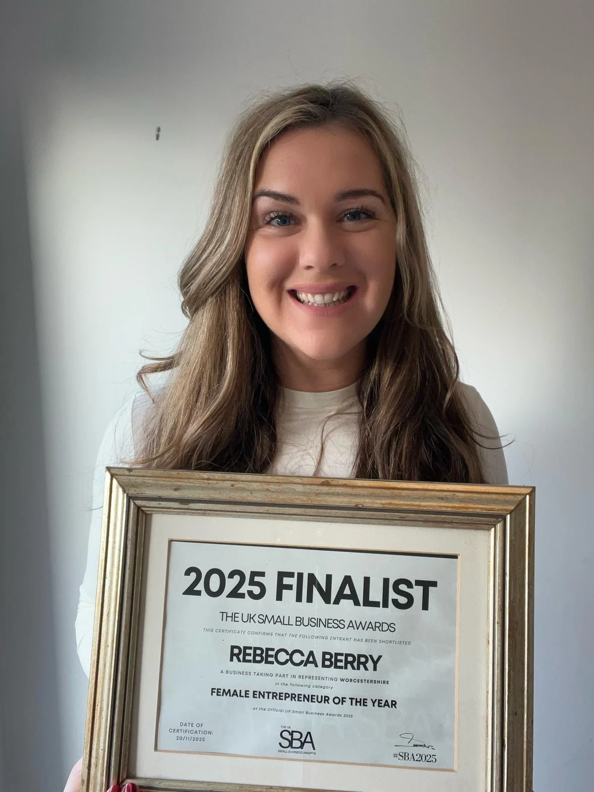 Mum of two Rebecca Berry shortlisted for Female Entrepreneur of the Year after building a successful business in under a year