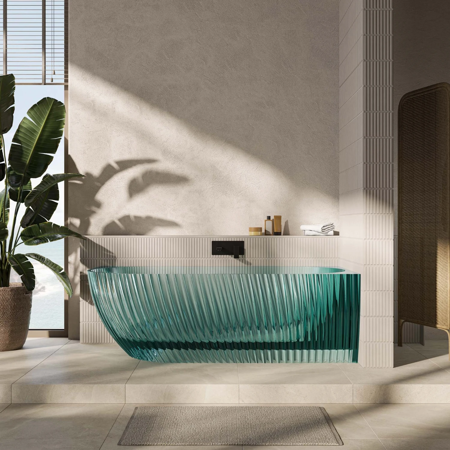 Spring Bathroom Trends 2026: Olive Green, Blue, Turquoise, and Amber Resin Shape the New Era of Colour and Materiality with Nôsa